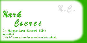 mark cserei business card