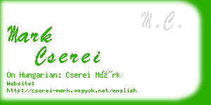 mark cserei business card